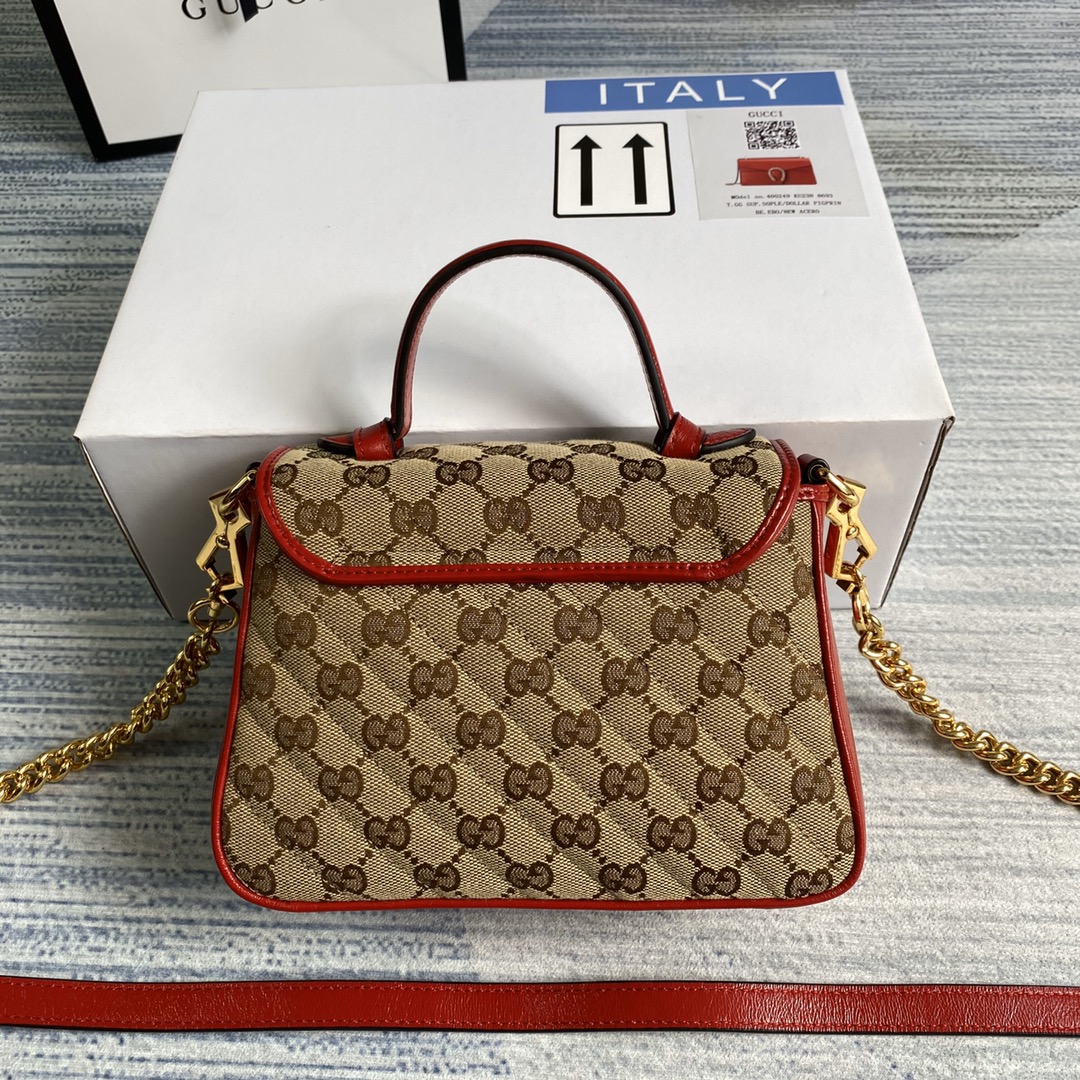 Gucci GG Marmont Mini Top Handle Bag Shoulder Bag 583571 Red